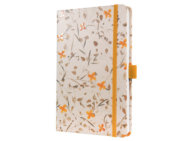Notitieboek Jolie A5 Bloom Yellow HC, 174pag gelinieerd.