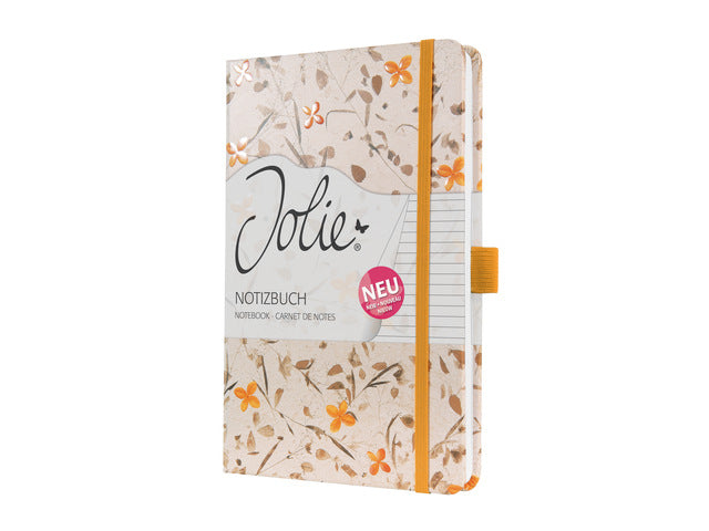 Notitieboek Jolie A5 Bloom Yellow HC, 174pag gelinieerd.