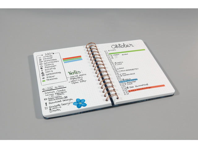 Notitieboek Jolie Inspire A5 spiraal Sweet Dots. Punt-uitgelijnd. 120pagina's 100grams papier Hardcover