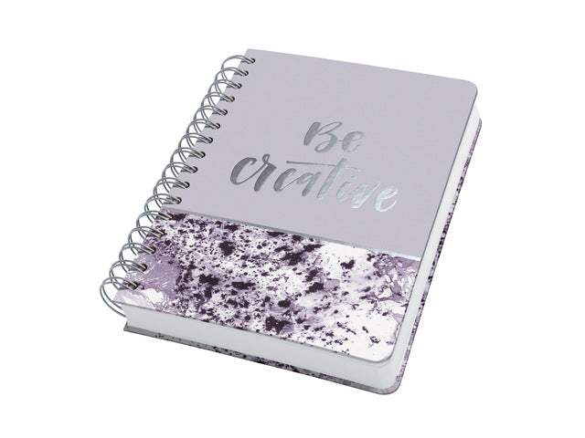 Notitieboek Jolie Inspire A5 spiraal Violet Marmer. Punt-uitgelijnd. 240pagina's 120grams papier. Hardcover