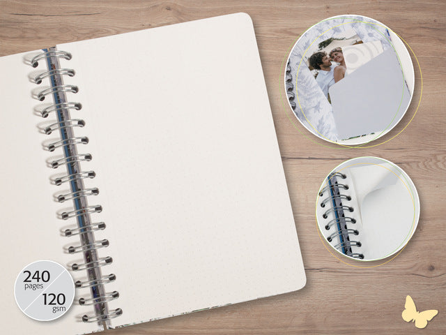 Notitieboek Jolie A5 spir. MISTY MEADOWS punt-gelijnd 240pag 120gr HC