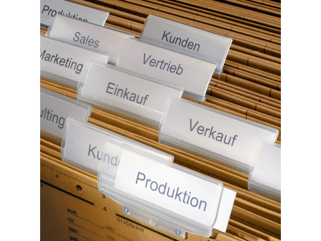 Insteeklabels Sigel voor hangkaarten. 156 stuks. 60x21mm.