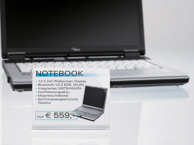 Info/Prijsstandaard Sigel A9 Zwerge, transparentes Acryl, à 10 Stück