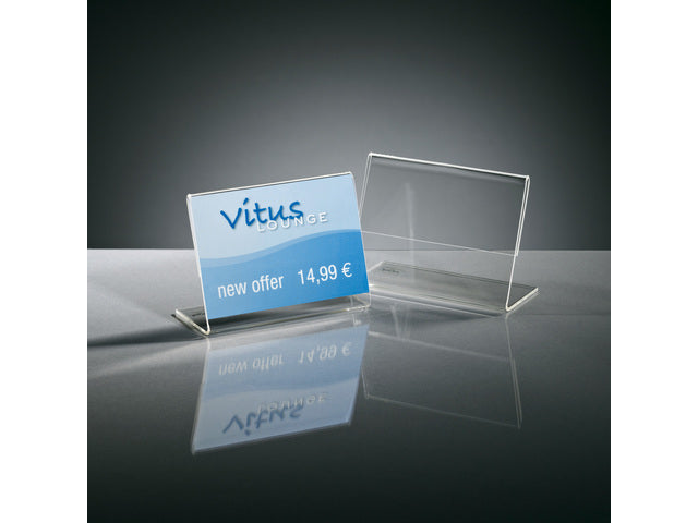 Info/Prijsstandaard Sigel Acryl transparent für 10 Stück