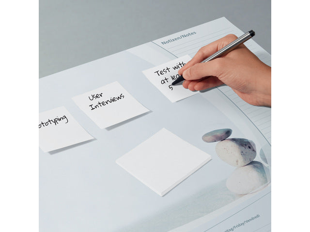 Blok zelfklevende memo's Eyestyle, passend voor de eyestyle doos voor zelfklevende memo's SA 102/SA 122/SA 152, wit, 76x76 mm, 200 vel