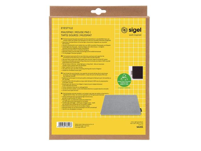 Muismat EYE STYLE l.grijs-schwarz 250x200x7mm