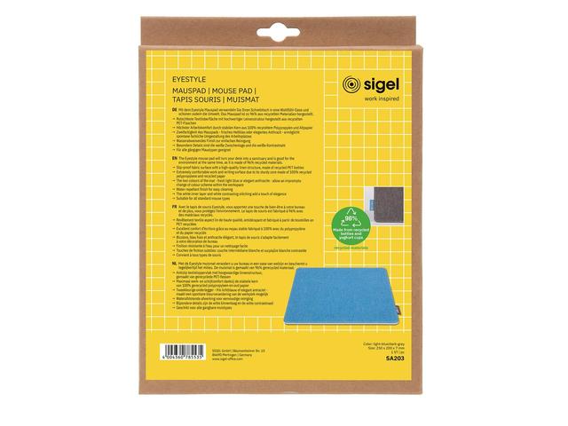 Muismat EYE STYLE l.grijs-blauw 250x200x7mm