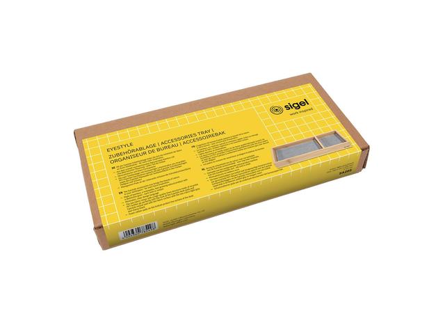 Pennenbak EYE STYLE bamboe 245x109x25mm met l.grijs- zwarte inlay