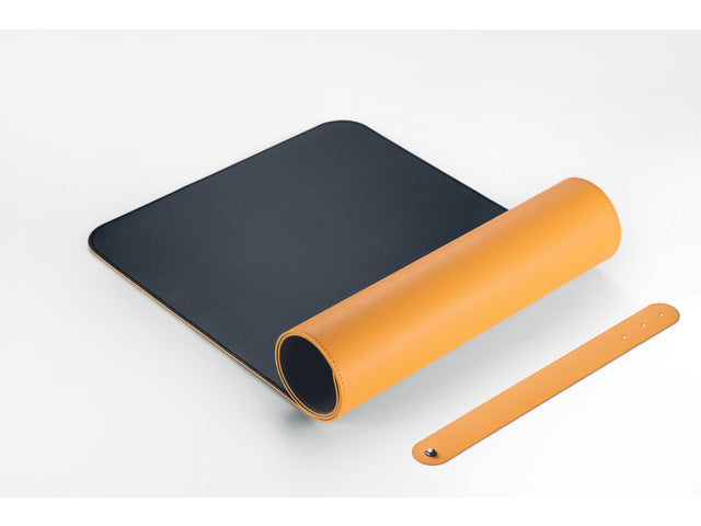 Onderlegger oprolbaar Sigel geel-grijs, 800x300x2mm imitatieleer, dubbelzijdig