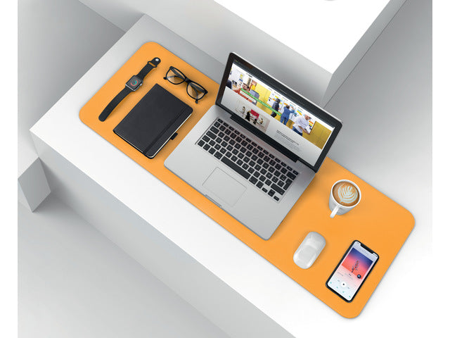 Onderlegger oprolbaar Sigel geel-grijs, 800x300x2mm imitatieleer, dubbelzijdig