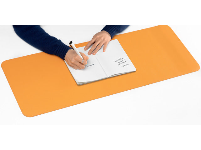 Onderlegger oprolbaar Sigel geel-grijs, 800x300x2mm imitatieleer, dubbelzijdig