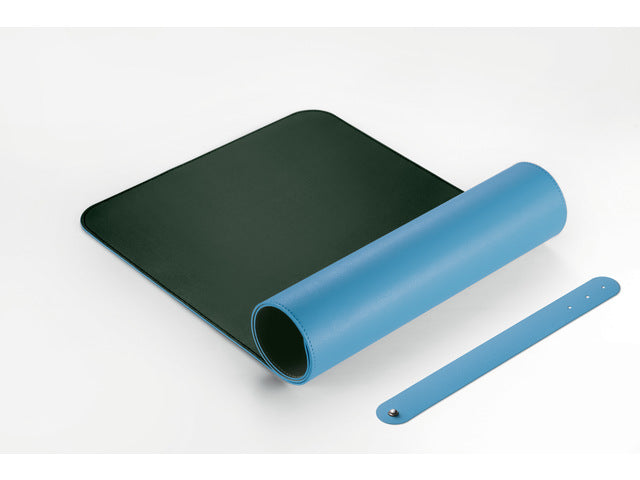 Onderlegger oprolbaar Sigel blauw-groen, 800x300x2mm imitatieleer, dubbelzijdig