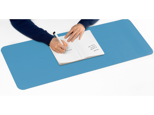 Onderlegger oprolbaar Sigel blauw-groen, 800x300x2mm imitatieleer, dubbelzijdig