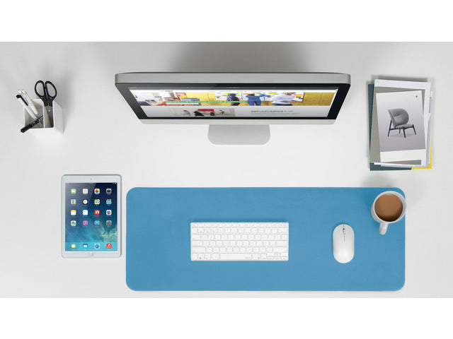 Onderlegger oprolbaar Sigel blauw-groen, 800x300x2mm imitatieleer, dubbelzijdig