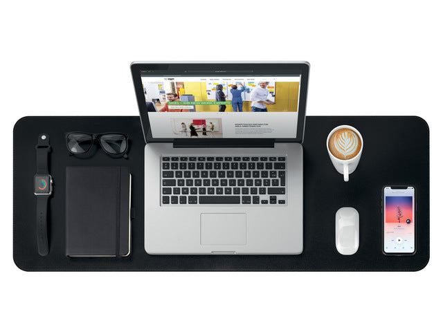 Onderlegger oprolbaar Sigel zwart-zwart, 800x300x2mm imitatieleer, dubbelzijdig