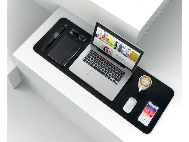 Onderlegger oprolbaar Sigel zwart-zwart, 800x300x2mm imitatieleer, dubbelzijdig