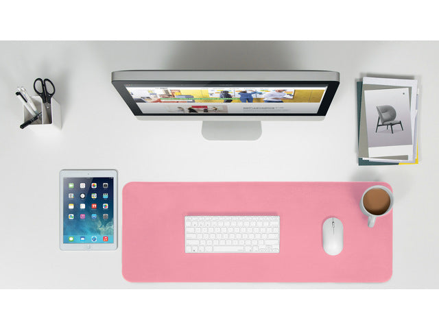 Onderlegger oprolbaar Sigel roze-zilver, 800x300x2mm imitatieleer, dubbelzijdig