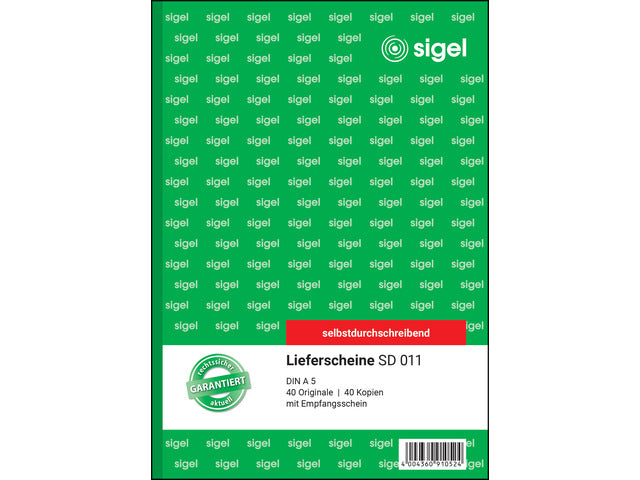 Leveringsbonnen met doorslag, 1e + 2e vel bedoeld, A5, zelfkopiërend, 2 x 40 vel