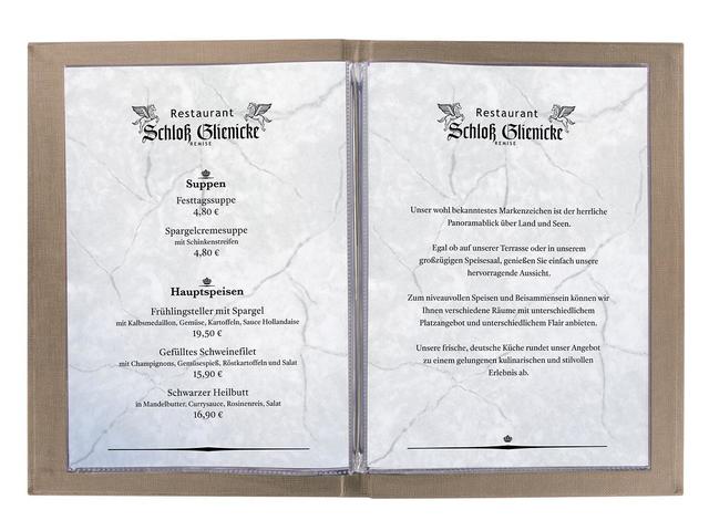 Menukaart map Sigel A5 bruin voor 8 blad