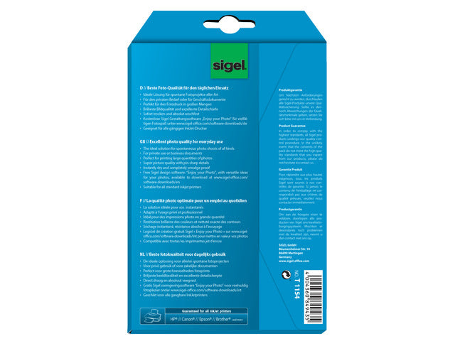 Inkjetfotopapier Sigel 10x15cm mit Hoogglans 195gr 50+50 Vel gratis