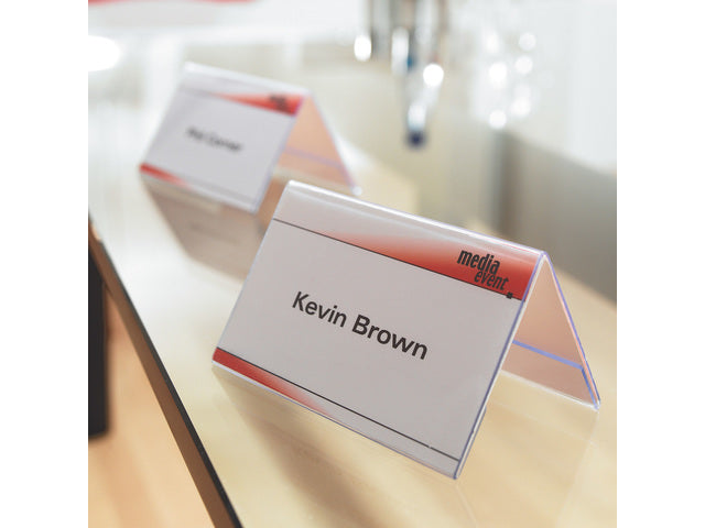 Sigel-Tafelkarte, 190 x 60 mm, Glashalter, für 5 Stück