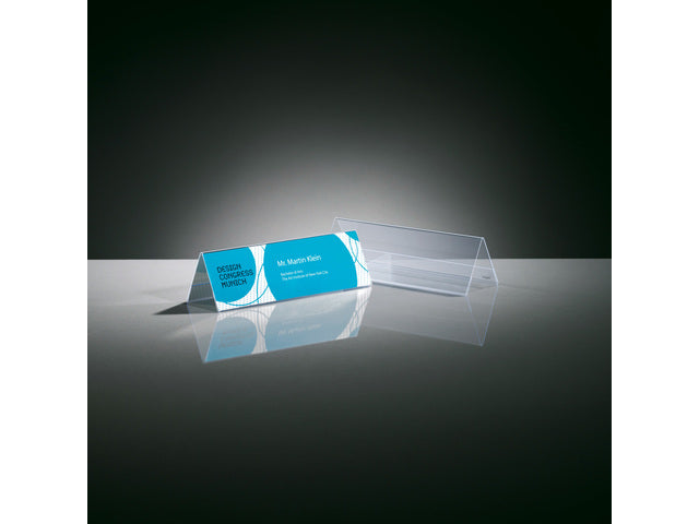 Sigel-Tafelkarte, 190 x 60 mm, Glashalter, für 5 Stück