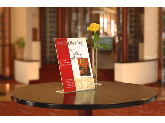 Tafelstandaard Sigel glashelder A4 schuin