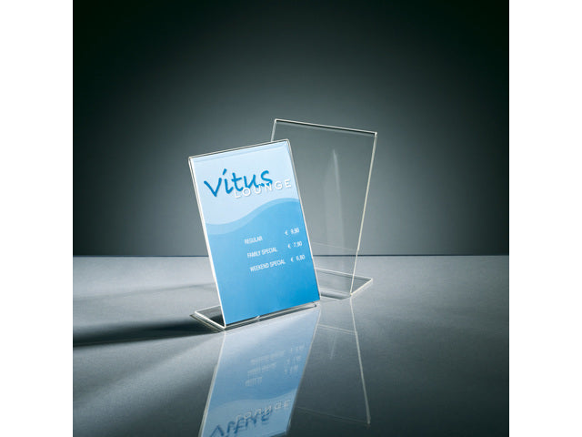 Tafelstandaard Sigel glashelder A6 schuin