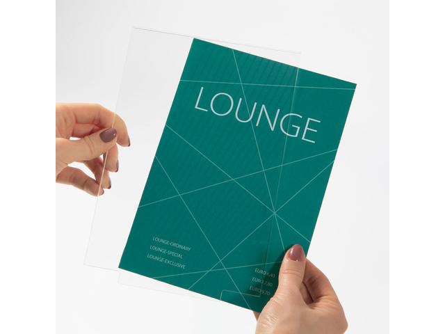 Tafelstandaard Sigel A6 eiken voet glashelder acryl 1.5mm