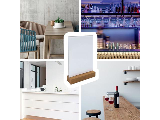 Tafelstandaard Sigel A6 eiken voet glashelder acryl 1.5mm