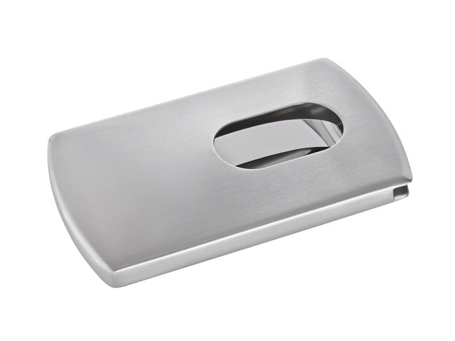 Visitekaartetui Sigel zilver "Snap" voor kaarten tot 91x57mm