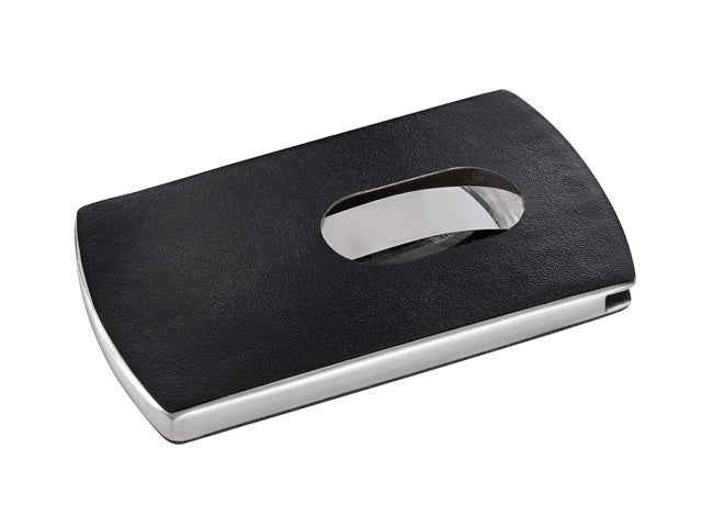 Visitenkarte Sigel schwarz Lederlook „Snap“ für Karten bis 91x57mm