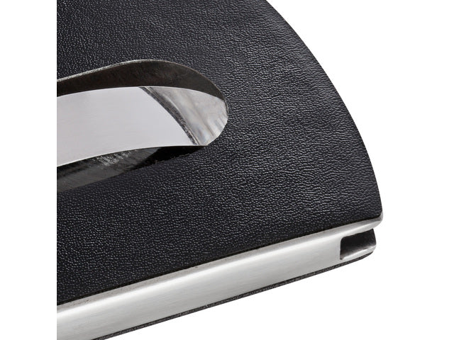 Visitenkarte Sigel schwarz Lederlook „Snap“ für Karten bis 91x57mm