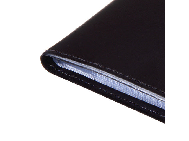 Visitekaartmap Sigel kunstleer zwart voor 192 kaarten