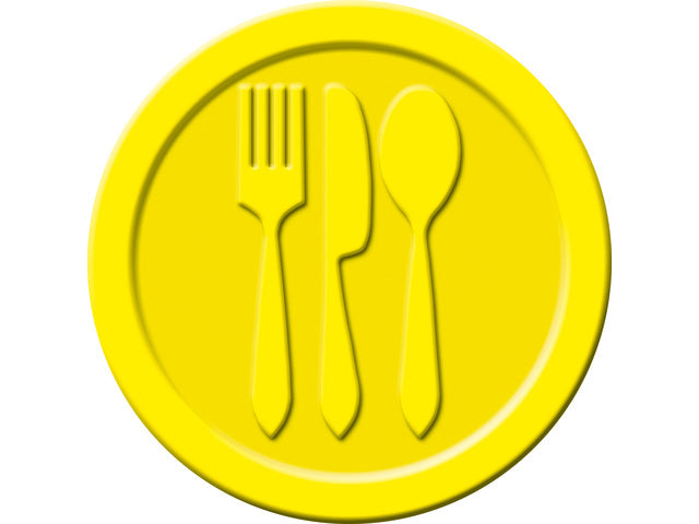 Waardemunten Sigel kunststof 100 stuks 25mm eten geel