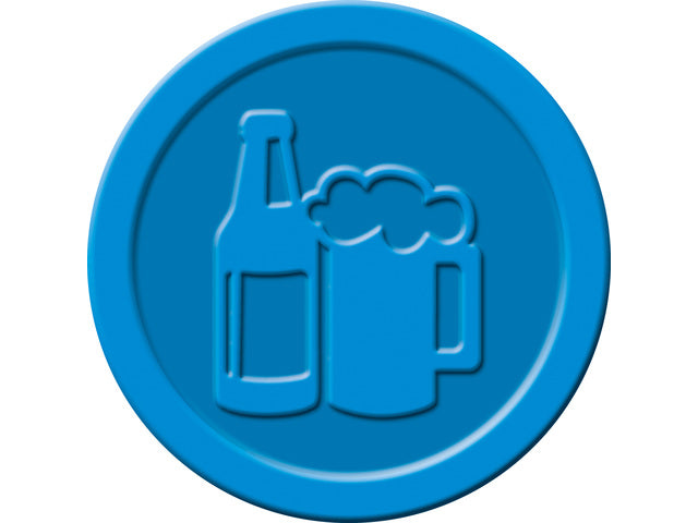 Waardemunten Sigel kunststof 100 stuks 25mm bier blauw