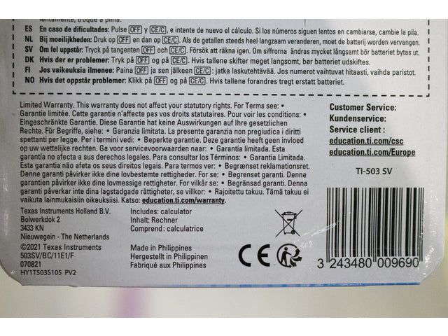 Taschenrechner TI-503 SV