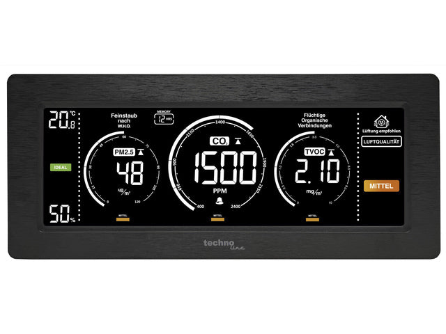 CO2-meter Technoline WL 1035 233x100x47mm zwart