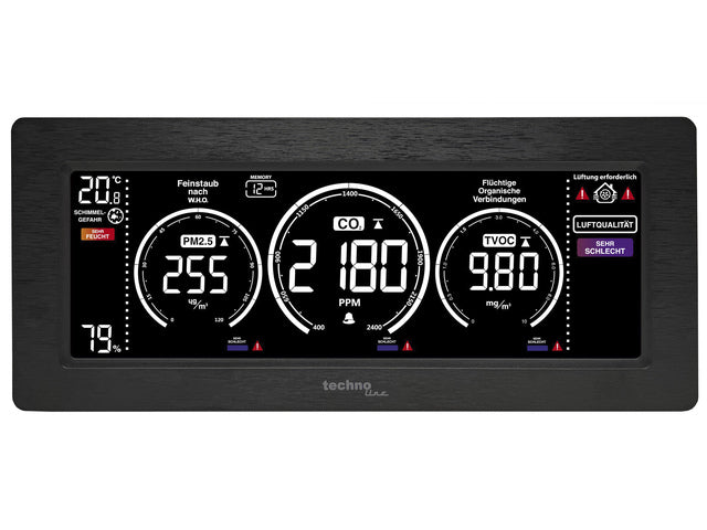 CO2-meter Technoline WL 1035 233x100x47mm zwart