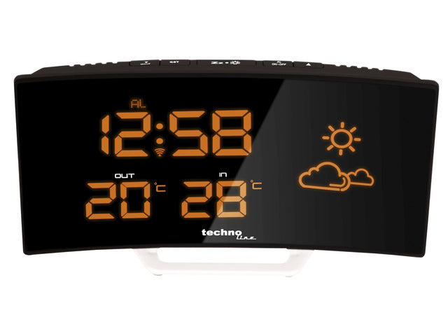 Weerstation Technoline WS 6832 196x106x39mm zwart/zilver gebogen LED display met 1 buitensensor 30m