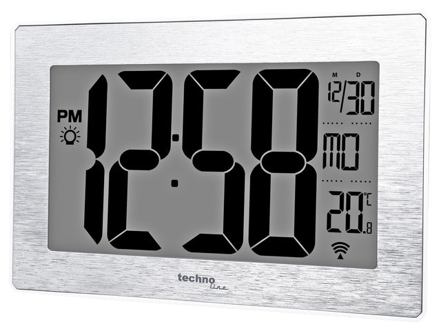 Digitale wandklok Technoline WS 8019 212x140x32mm zilver