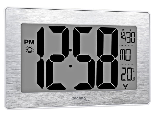 Digitale wandklok Technoline WS 8019 212x140x32mm zilver