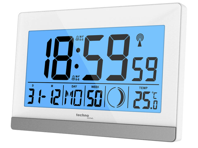 Digitale wekker Technoline WS 8056 144x96x38mm wit/zilver