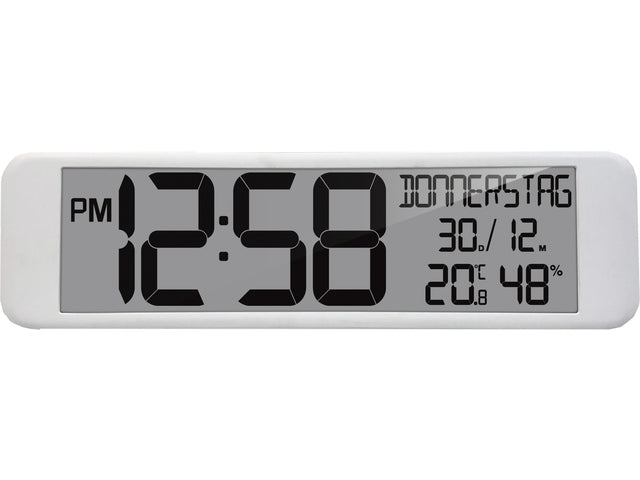 Digitale wandklok Technoline WS 8120 440x120x30mm wit XXL