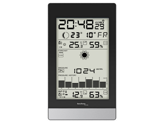 Weerstation Technoline WS 9050 108x184x28mm zwart/zilver met 1 buitensensor 60m
