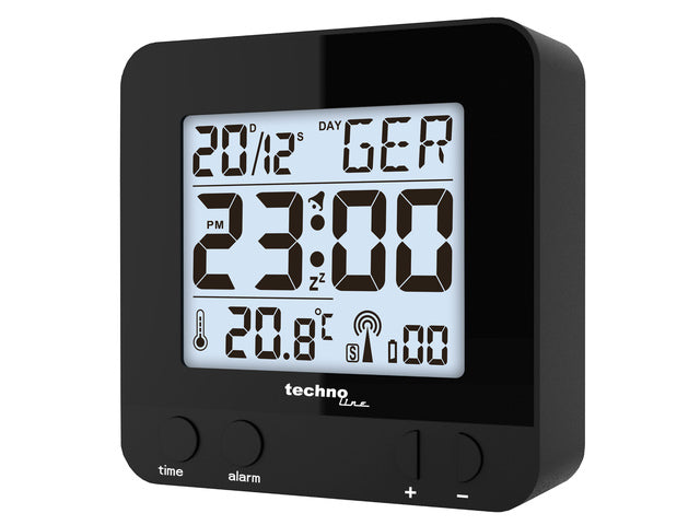 Wekker Technoline WT 235 80x80x30mm zwart