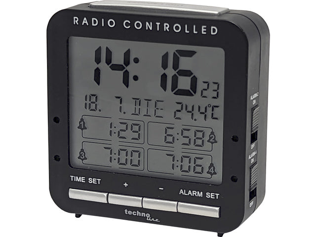 Wekker Technoline WT 245 80 x 80 x 30 mm zwart