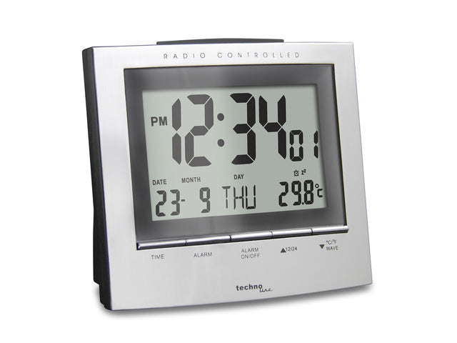 Wekker Technoline WT 280 120x105x50mm zilver/zwart