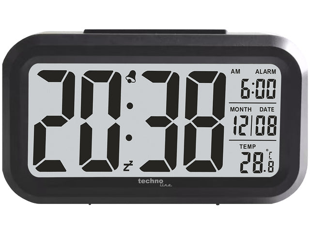Wekker Technoline WT 400 135x75x48mm zwart