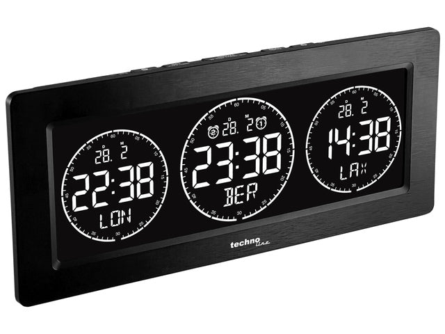 Wereldklok Technoline WT 458 232x99x48mm zwart